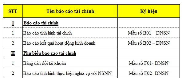 Hệ thống báo cáo tài chính doanh nghiệp siêu nhỏ