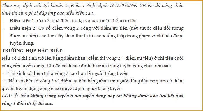 Điều kiện đỗ công chức thuế mới nhất