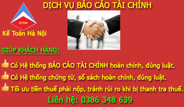 Dịch vụ làm báo cáo tài chính tại Khắc Niệm Bắc Ninh 