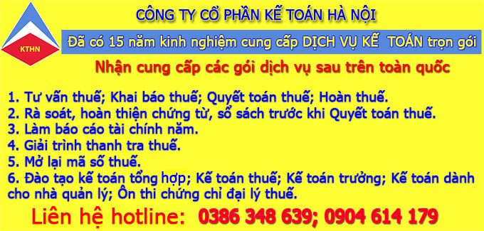 Dịch vụ kế toán trọn gói tại Hà Nội 