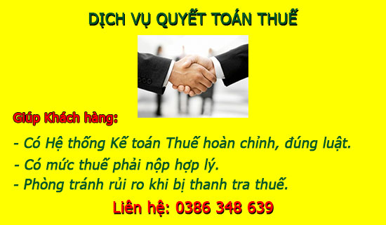 Dịch vụ quyết toán thuế TỐT NHẤT tại Thanh Oai Hà Nội.