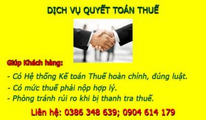 Dịch vụ quyết toán thuế